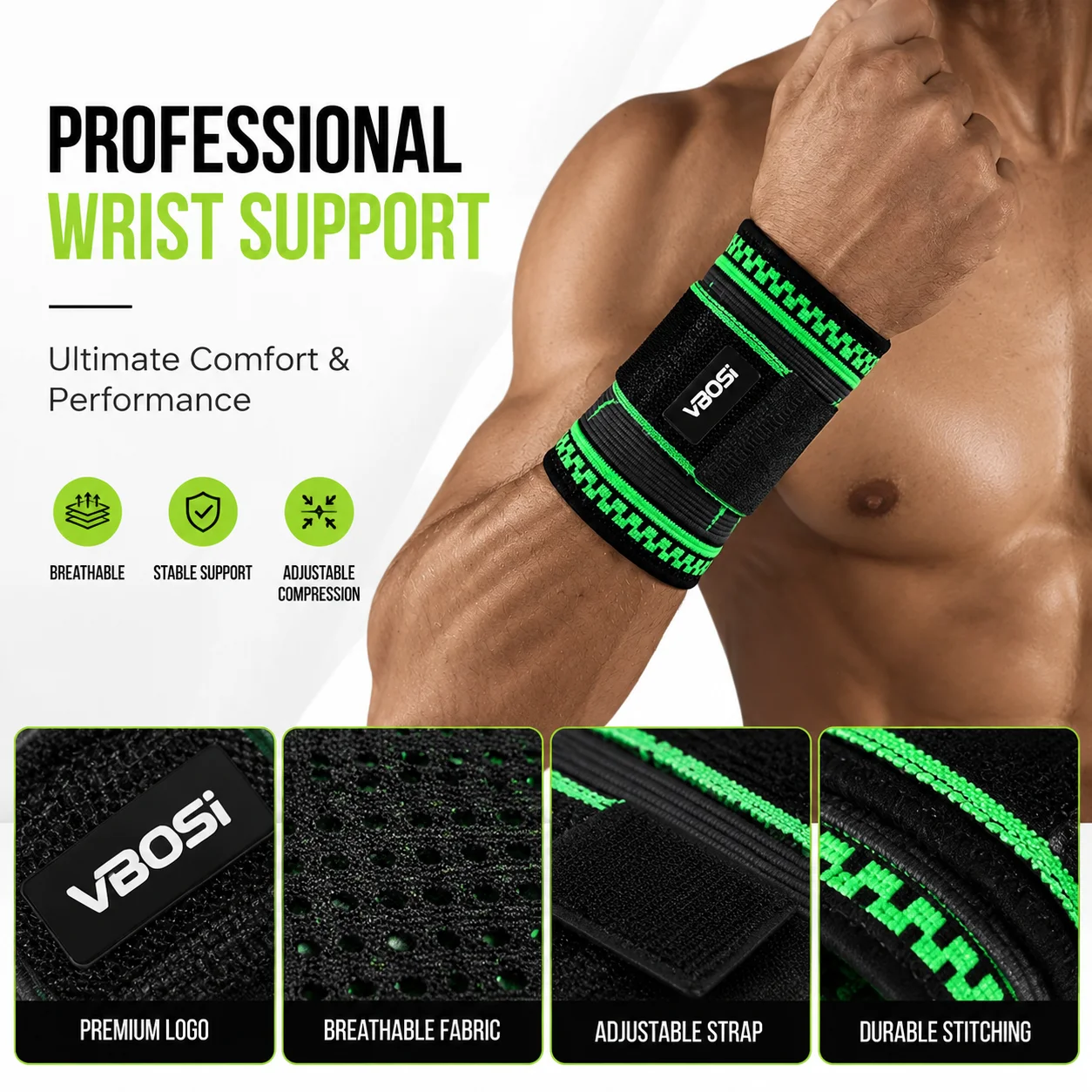 VBOSI Adjustable Wrist Wraps S - đánh giá và giá Crossfit Workout Gear